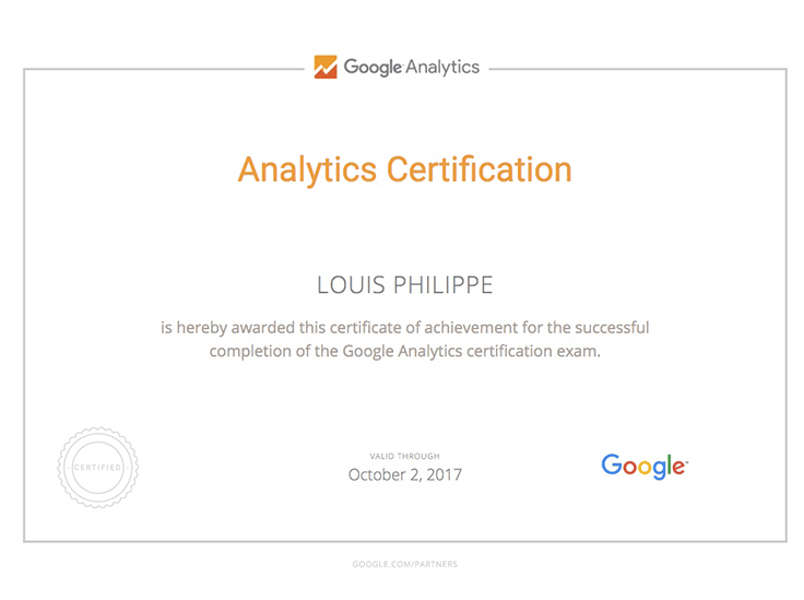 Google Analytics certification