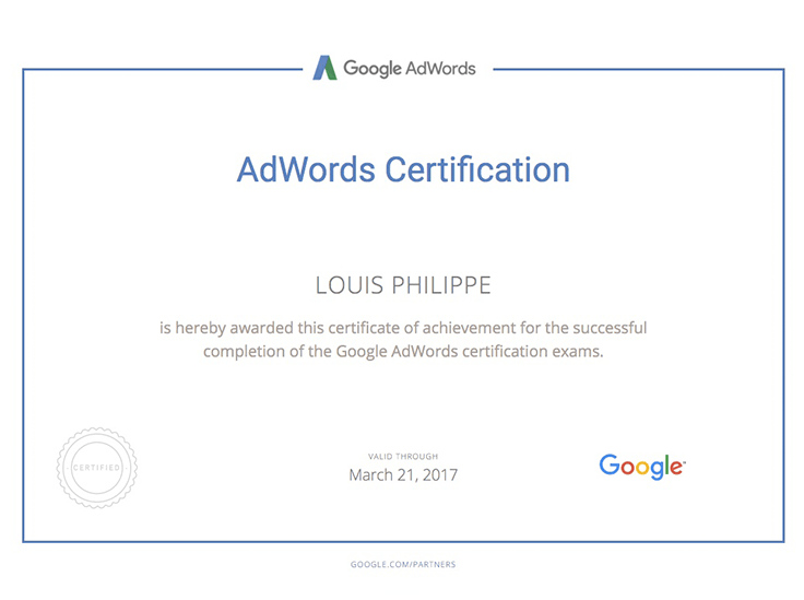 Google adwords certification